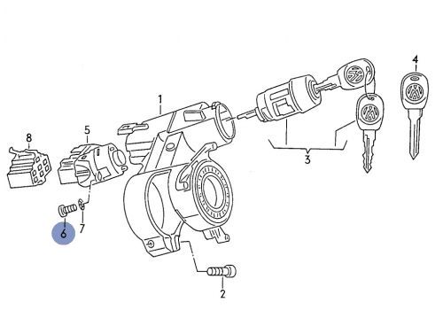 Контактная группа замка зажигания болт VAG N0441155