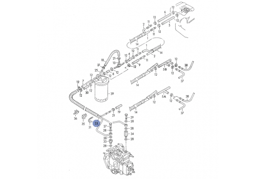 Топливопровод от фильтра к насосу 1X ABL VAG 701201204BG Б/У