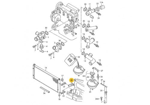 Кронштейн крепл радиатора L 70-N-002 001>> VAICO V10-2105