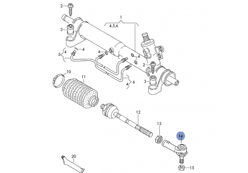 Рулевой наконечник D=16 R TRW JTE361